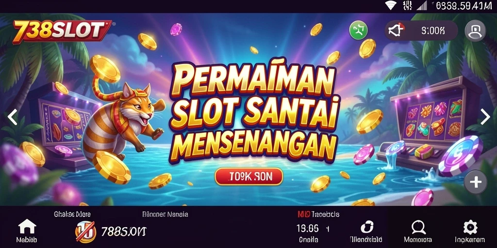 Tampilan gameplay 738SLOT yang penuh warna dan menarik.