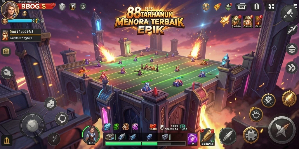 Tampilan gameplay 88BOS yang seru dalam pertarungan Tower Defense.