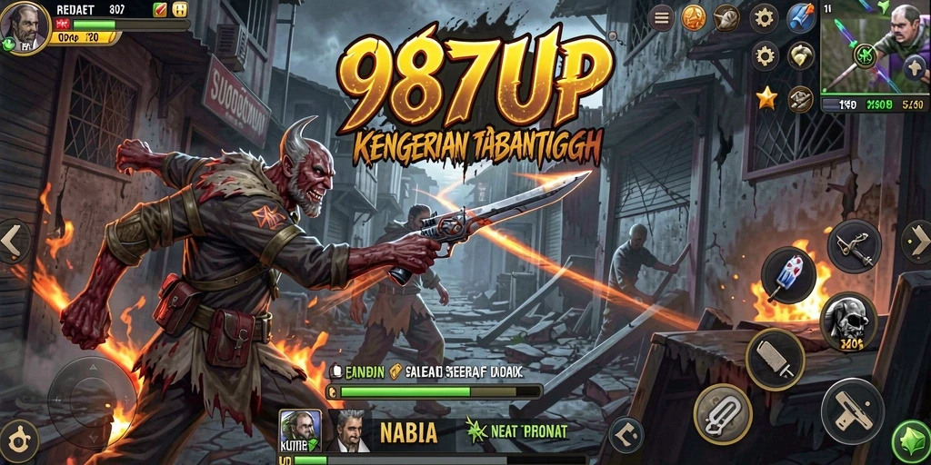 Screenshot gameplay 987UP yang penuh ketegangan dan kegelapan.