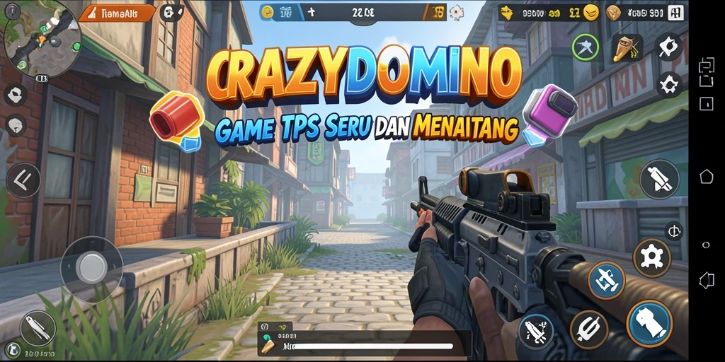 Tampilan gameplay TPS penuh aksi di CRAZYDOMINO.