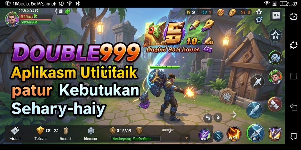 Screenshot utama DOUBLE999 menunjukkan antarmuka intuitif dan fitur utilitas yang bermanfaat.
