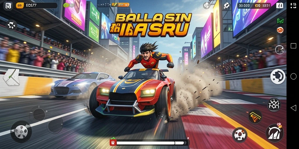 Tampilan balapan seru dari gameplay <strong>EOS77</strong> dengan grafik yang menawan.