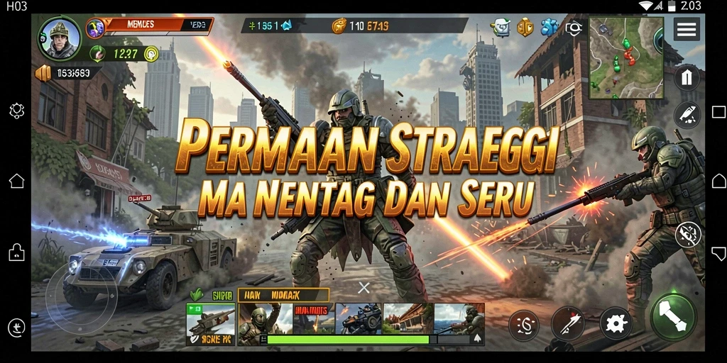 Tampilan seru dan menantang dari gameplay H03 yang strategis.