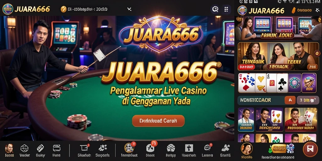 Tangkapan layar JUARA666 menampilkan dealer langsung dan gameplay yang menarik.
