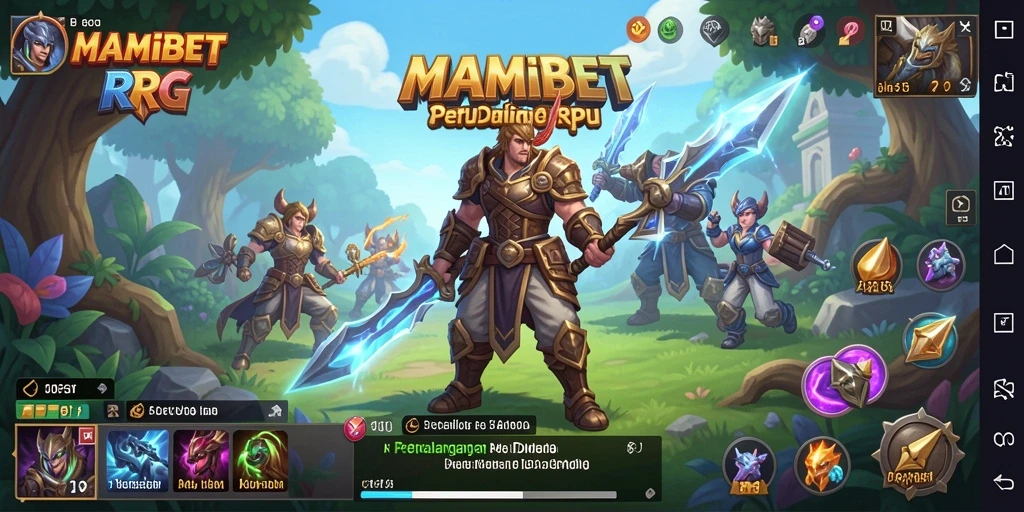 Screenshot gameplay RPG MAMIBET yang menampilkan pertempuran seru.