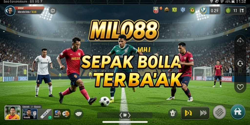 Screenshot utama MILO88 menampilkan gameplay sepak bola yang mendebarkan.