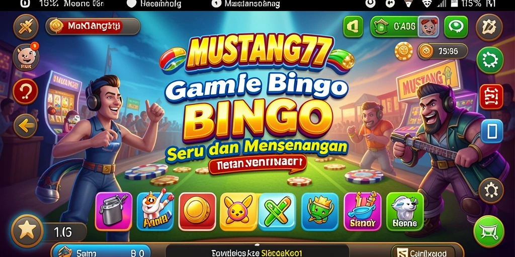Screenshot permainan MUSTANG77 yang menunjukkan suasana Bingo yang seru.