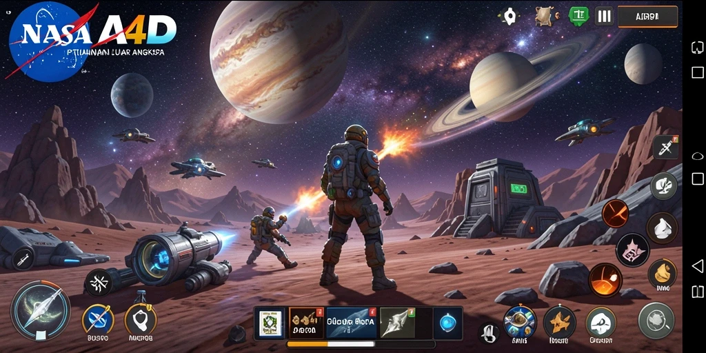 Tampilan gameplay mendebarkan dalam NASA4D yang penuh petualangan.