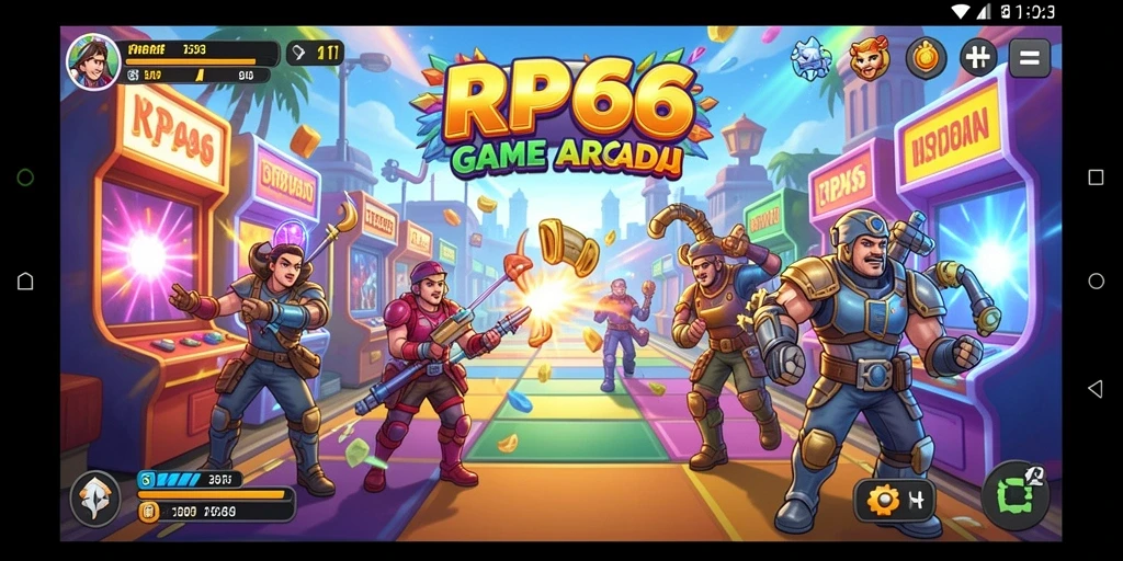 Screenshot utama RP66 menunjukkan gameplay yang seru dan menantang di dunia Arcade.